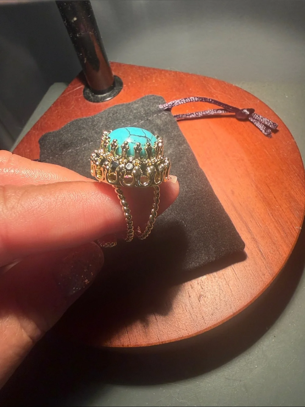 New Feed Me Gems Texas Turquoise Eclipse Ring
